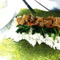 zakkiiM's cooksnap of when they made 節分の恵方巻☆巻き寿司☆肉と野菜入り.