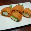ririkkuma's cooksnap of when they made クリチと大葉のスモークサーモン巻き.