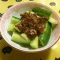 いお。's cooksnap of when they made 居酒屋ﾒﾆｭｰ♡きゅうりの梅おかか.
