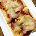 まーくんママ♫'s cooksnap of when they made ベーコン&コーンで油揚げピザ☆.