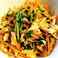 ハムをハサミで切る's cooksnap of when they made 鶏ささみと豆苗の中華サラダ.