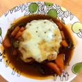 ☆あんこドーナツ☆'s cooksnap of when they made 簡単♫煮込みハンバーグonチーズ♡.