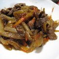 ちばたま's cooksnap of when they made 焼肉のﾀﾚで★ｺﾞﾎﾞｳと牛肉の炒め.