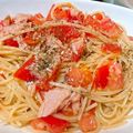 ぐうたら主婦みん's cooksnap of when they made トマトとツナで★ひんやりパスタ〜.