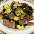 クックZV48PB☆'s cooksnap of when they made ほうれん草とベーコンの卵炒め(´▽`)✨.