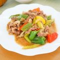 ちいさなしあわせKT's cooksnap of when they made 牛肉のピーマンと長葱のニンニク醤油炒め♪.
