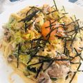 クック0PR20H☆'s cooksnap of when they made 豚バラ&醤油で旨い！！和風カルボナーラ.