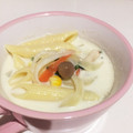 KとMと2匹の怪獣と's cooksnap of when they made ほうれん草ときのこのマカロニミルクスープ.