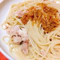 miiiiitomo's cooksnap of when they made ツナマヨパスタなめ茸のせ.