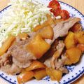 こはる・▽・'s cooksnap of when they made りんごと豚肉の生姜焼き.