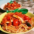 ゆこPIN's cooksnap of when they made ベーコンときのこのダブルトマトパスタ.