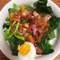 mayukelu's cooksnap of when they made ガーリックベーコンのほうれん草サラダ.