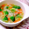 夢麗翔望mama's cooksnap of when they made 1歳幼児食★蒸し野菜で時短ポトフ風スープ.
