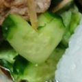 ちびゴン太's cooksnap of when they made 塩もみキュウリ ハートバージョン.