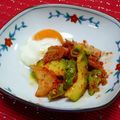 ポキコちゃん's cooksnap of when they made アボカド＆タコのキムチ和え☆温玉添え♪.
