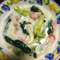 まん丸みかリン's cooksnap of when they made チンゲン菜としめじとベーコンのクリーム煮.