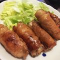 24歳新婚さん's cooksnap of when they made 簡単晩ごはん 野菜の肉巻き甘辛ダレ.