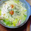 kobari's cooksnap of when they made 白菜と魚肉ソーセージのヘルシーグラタン.
