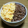 ﾋﾟﾛﾐ♡'s cooksnap of when they made 簡単 そぼろ丼 お弁当にも！二色丼.