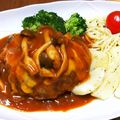 こけしづま's cooksnap of when they made きのこのチーズ煮込みハンバーグ.