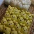 零ちゃんのばぁば's cooksnap of when they made ワンコとゆきだるまのカラフルちぎりパン.