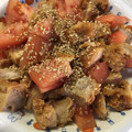 towaron's cooksnap of when they made トマトと唐揚げのねぎポン和え.