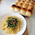 ぽちこ（マイ）'s cooksnap of when they made ほうれん草のクリームパスタ.