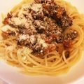 3時のおやじ's cooksnap of when they made 牛ひき肉とトマトのスパゲッティ.