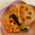 カナリア's cooksnap of when they made 簡単おいしい♪かぼちゃとレンコンのサラダ.