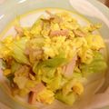 Kaon．'s cooksnap of when they made ふんわり卵とキャベツのマーガリン醤油炒め.