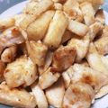 monmikiki's cooksnap of when they made 鶏むね肉と長芋のガリマヨポン炒め.