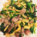 わっちょんの嫁's cooksnap of when they made 油あげとほうれん草の砂肝炒め.