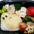 さっともん's cooksnap of when they made キャラ弁☆マリオのヨッシー&敵キャラ.