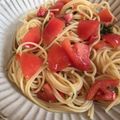 ***ゆう***'s cooksnap of when they made 簡単！ランチに♫トマトと大葉の冷製パスタ.