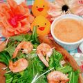 ももちゃんのれしぴ's cooksnap of when they made チリマヨ！海老と水菜のチリサラダ.