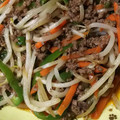 ＠ままちゃん's cooksnap of when they made 挽き肉ともやしのオイコチュ炒め♪.