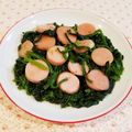 Richland☆Y's cooksnap of when they made ほうれん草魚肉ソーセージ♥シャンタン炒め.