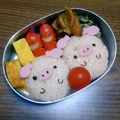 meechun♡'s cooksnap of when they made ブタちゃんおにぎり＊キャラ弁.