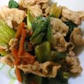 ふりかけマカロニ's cooksnap of when they made チンゲン菜と豚肉の炒め物　給食.