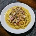 宝美空's cooksnap of when they made 簡単エリンギとベーコンのスープパスタ♪.
