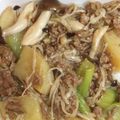 のえもゆ's cooksnap of when they made 豚挽き肉、小松菜、きのこのオイスター炒め.