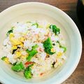 わか江's cooksnap of when they made 菜の花と桜えびの春色ごはん.
