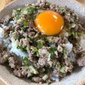 喜屋武玉美's cooksnap of when they made 簡単＆節約！豚ひき肉ＤＥねぎ塩卵丼♪.