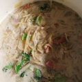 ユキレレ's cooksnap of when they made ごぼうとベーコンの食べるミルクスープ鍋.