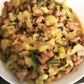 ともかさん時短好き。's cooksnap of when they made セロリと合挽き肉のピリ辛炒め.