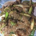ぴくいく's cooksnap of when they made 牛こまと長ネギのにんにく味噌バター炒め.
