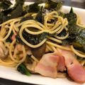 波平温泉's cooksnap of when they made ランチ！ほうれん草のさっぱり和風パスタ.