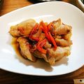 Risaa☆♪♪♪'s cooksnap of when they made ヘルシーに!!人参と鶏もも肉の生姜焼き.