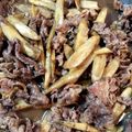 ☆ちゅうたん☆'s cooksnap of when they made すき焼きのタレで牛ゴボウしぐれ煮.