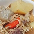 ちびっこGANG's cooksnap of when they made しみしみ♪大根と蒟蒻と豚こま肉の煮物.